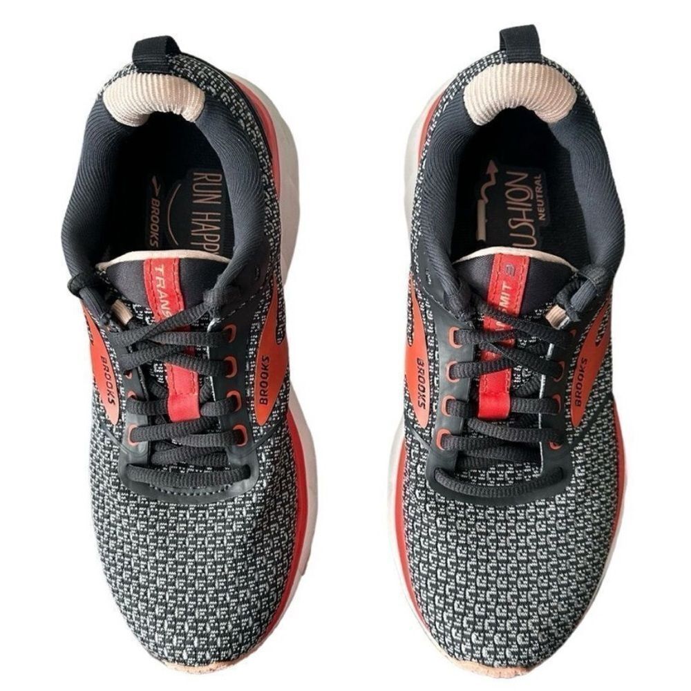 Brooks Transmit 3 Women's Running Shoes Size 7 B Medium Gray Ebony Coral - Picture 6 of 10